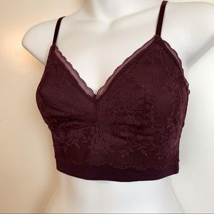 Victoria Secret Burgundy Lace Bralette Size SP
